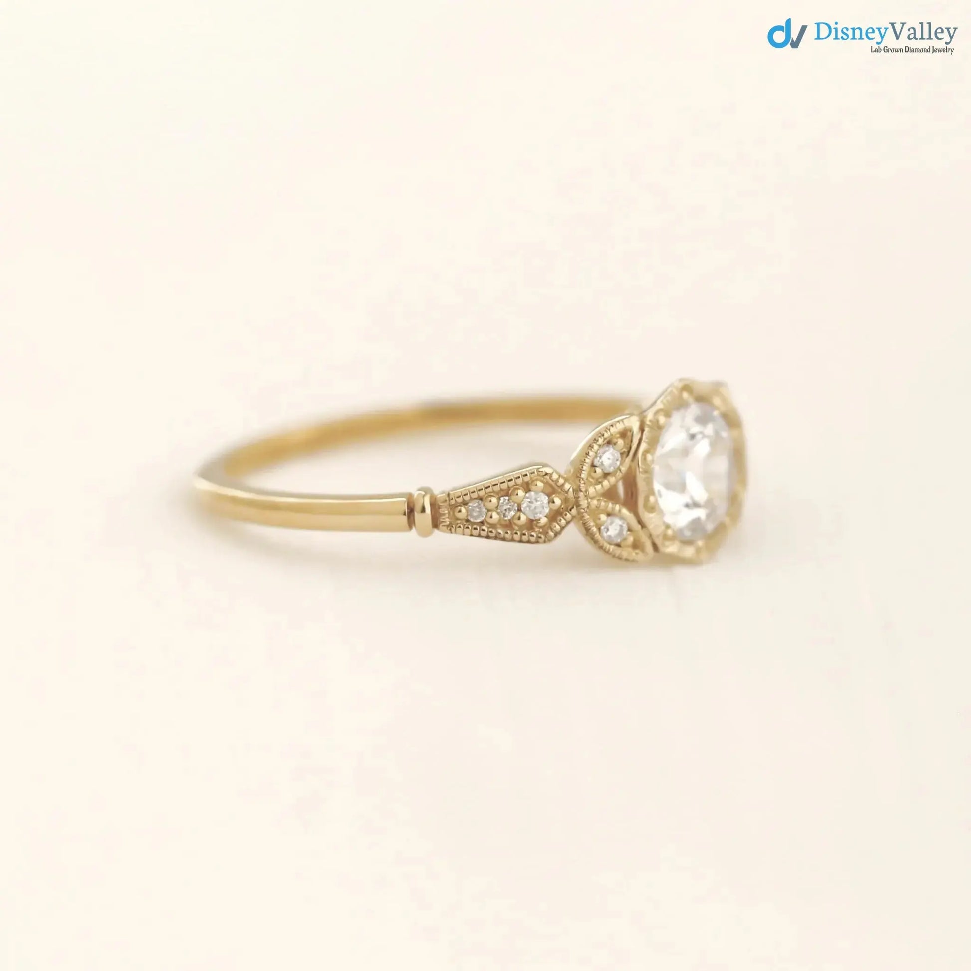 Wild garden leaf vintage solitaire engagement rings DisneyValley