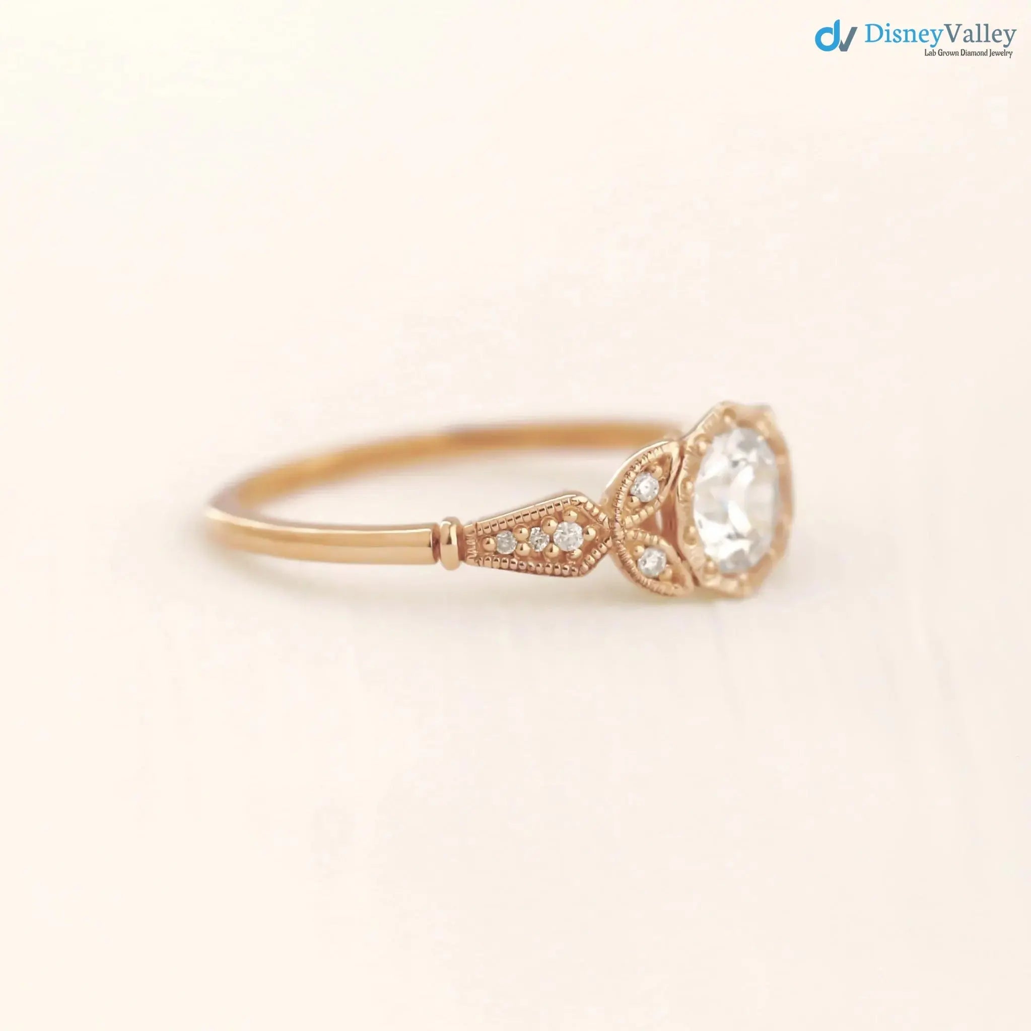 Wild garden leaf vintage solitaire engagement rings DisneyValley