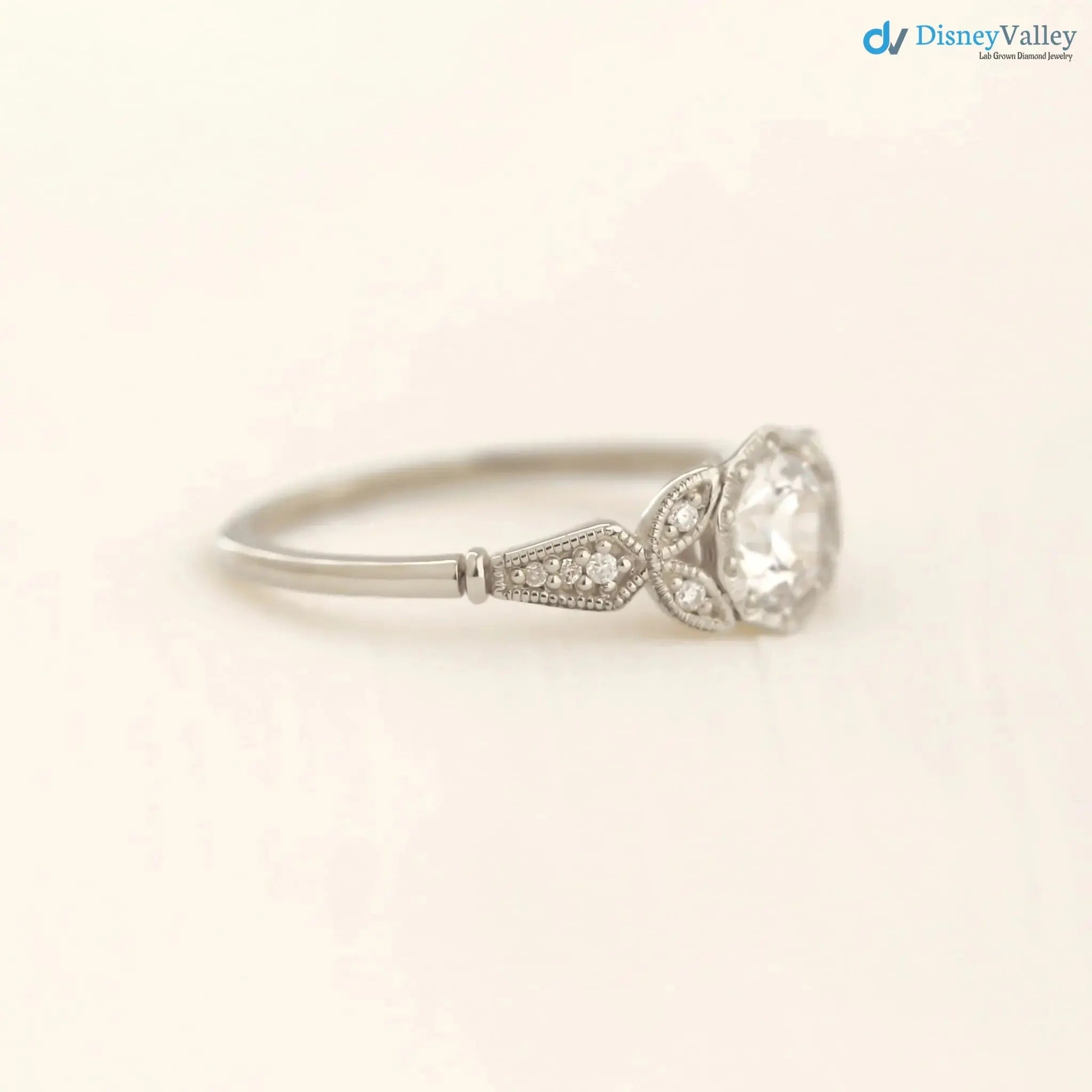 Wild garden leaf vintage solitaire engagement rings DisneyValley