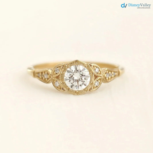 Wild garden leaf vintage solitaire engagement rings DisneyValley
