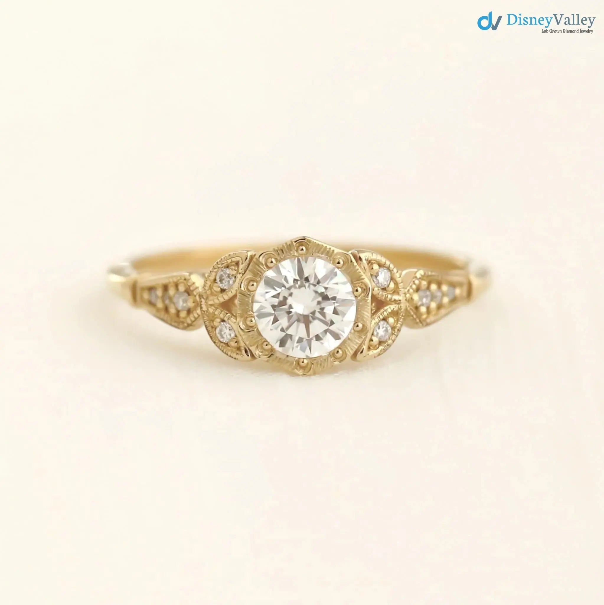 Wild garden leaf vintage solitaire engagement rings DisneyValley
