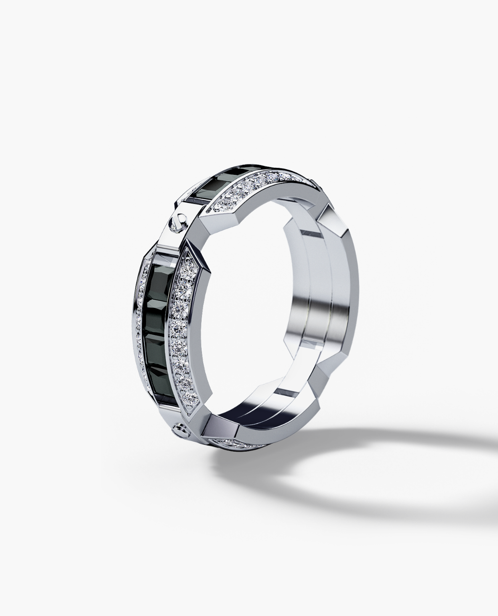 EMINENCE Gold Ring with 2.25ct Black & White Diamonds