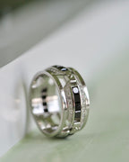 EMINENCE Gold Ring with 2.25ct Black & White Diamonds - Wide Version
