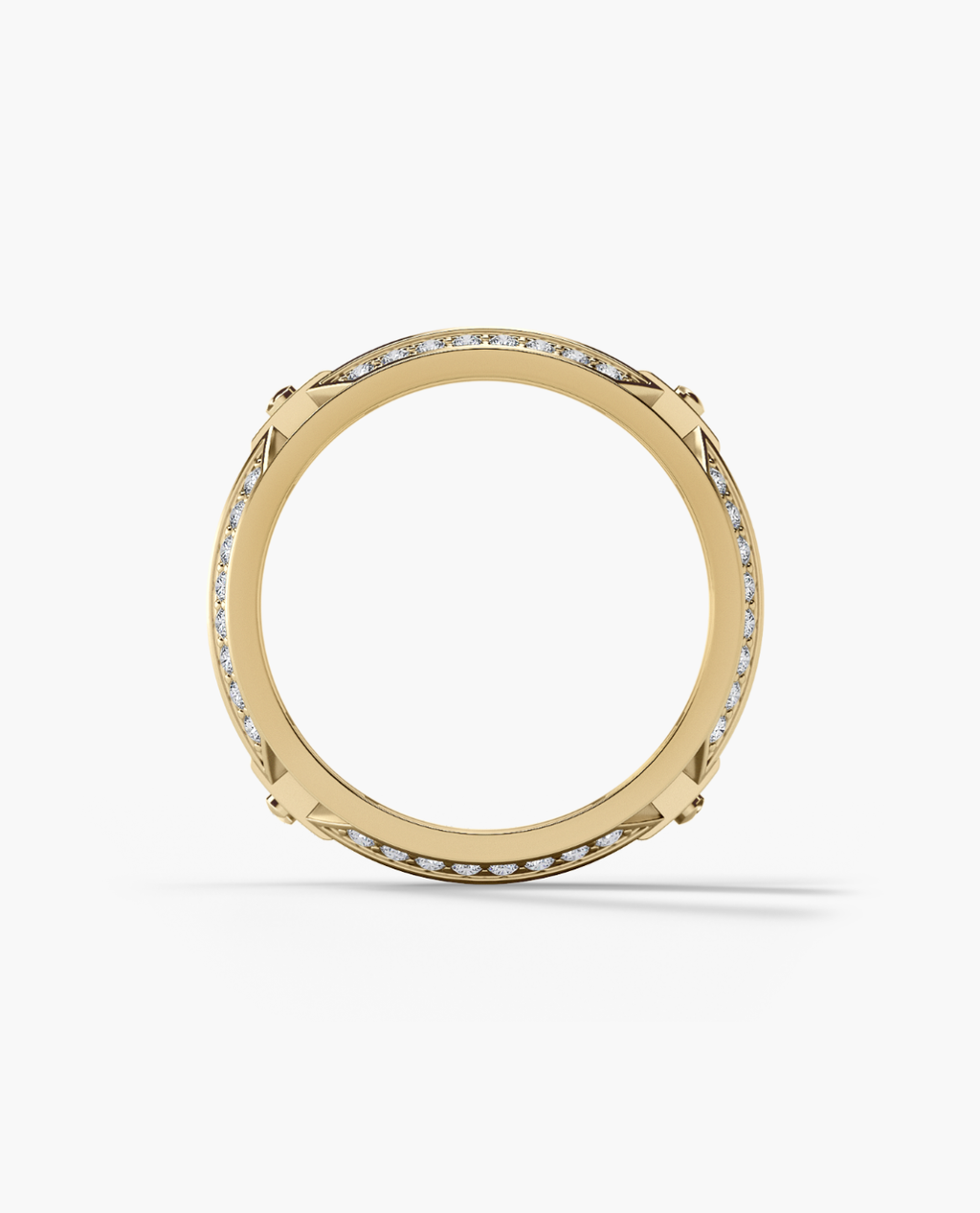 EMINENCE Gold Ring with 2.25ct Black & White Diamonds - Wide Version