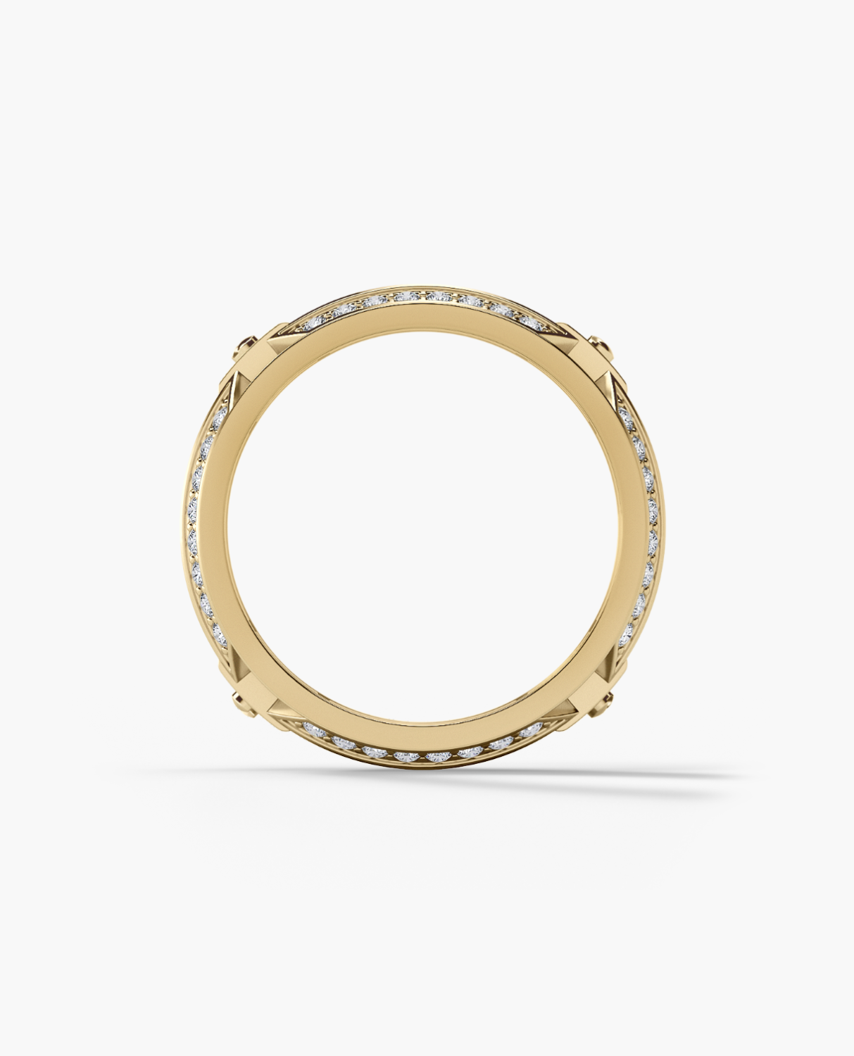 EMINENCE Gold Ring with 2.25ct Black & White Diamonds - Wide Version