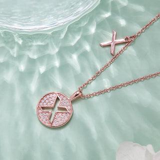 Personalized "X" latter diamond necklace