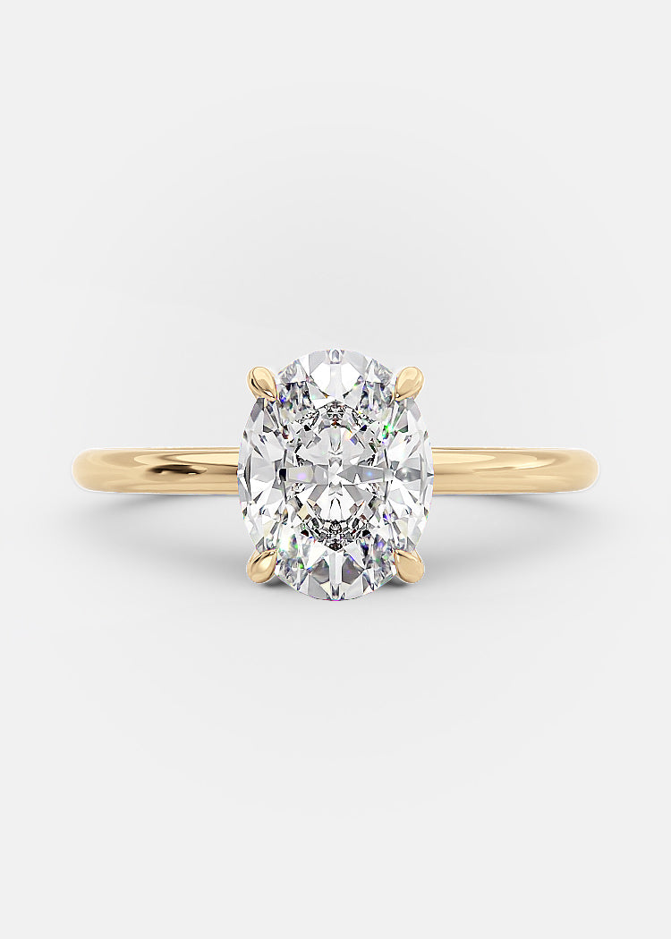 1.50 CT Oval Cut Moissanite Solitaire Style Engagement Ring
