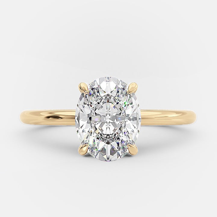 1.50 CT Oval Cut Moissanite Solitaire Style Engagement Ring