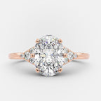 1.50 CT Oval Cut Cluster Style Moissanite Engagement Ring