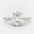 1.50 CT Oval cut  pave Setting Moissanite Engagement Ring
