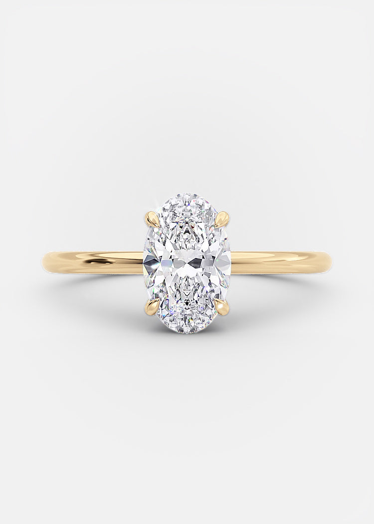1.70 CT Oval Moissanite Solitaire Engagement Ring