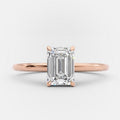 1.0 CT Emerald Cut Moissanite Solitaire Style Engagement Ring