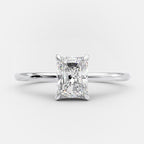 1.0 CT Radiant Cut Moissanite Solitaire Style Engagement Ring