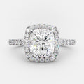 1.50 CT- 4.50 CT Cushion Moissanite Halo Pave Setting Engagement Ring