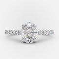 1.0 CT Oval Cut Solitaire Hidden Halo Style Moissanite Engagement Ring