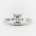 1.0 CT Radiant Cut Moissanite Three Stones Engagement Ring