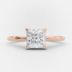 1.02 CT Princess Cut Solitaire Moissanite Engagement Ring