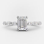 1.0 CT Emerald Cut Solitaire Dainty Moissanite Engagement Ring