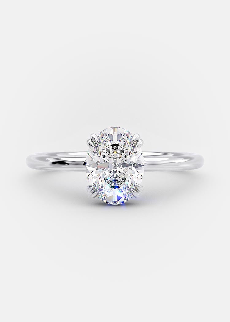 1.0 CT Oval Cut Moissanite Solitaire Style Engagement Ring