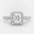 1.0 CT Radiant Cut Halo Style Moissanite Engagement Ring