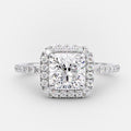 1.50 CT Cushion Cut Moissanite Halo Style Engagement Ring
