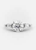 1.31 CT Round Brilliant Cut Moissanite Three Stone Engagement Ring