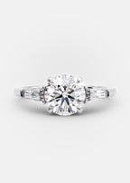 1.31 CT Round Brilliant Cut Moissanite Three Stone Engagement Ring