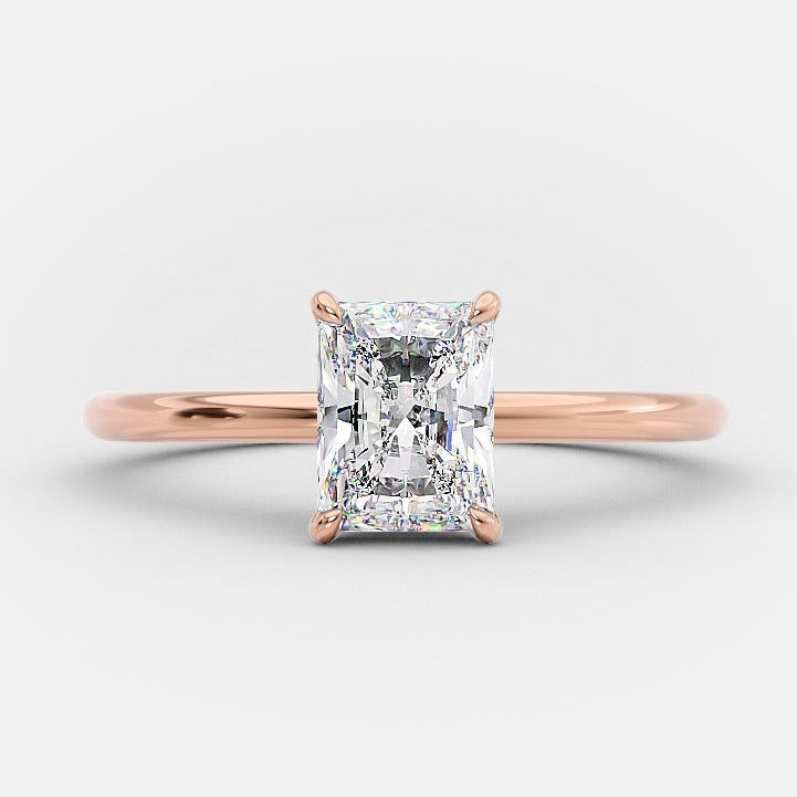 1.01 CT Radiant Cut Moissanite Solitaire Engagement Ring