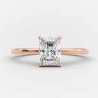 1.01 CT Radiant Cut Moissanite Solitaire Engagement Ring