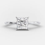 1.0 CT Princess Cut Solitaire Style Moissanite Engagement Ring