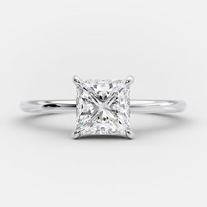 1.0 CT Princess Cut Solitaire Style Moissanite Engagement Ring