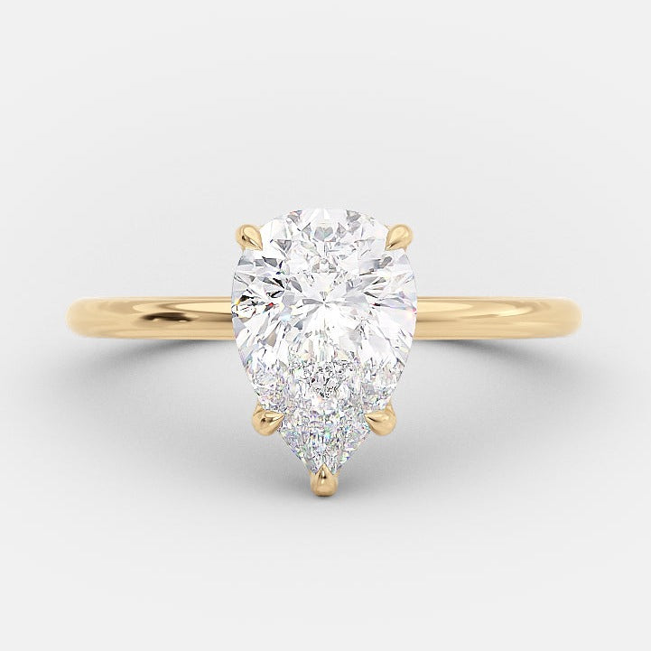 1.31 CT Pear Cut Moissanite Solitaire Diamond Engagement Ring Imagen principal del producto