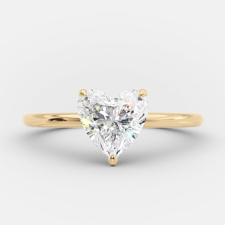 1.0 CT Heart Shape Moissanite Solitaire Diamond Engagement Ring
