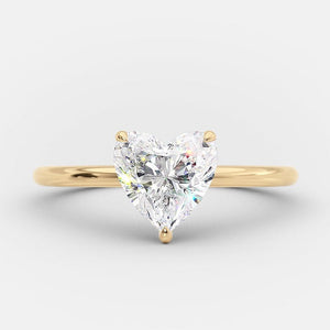 1.0 CT Heart Shape Moissanite Solitaire Diamond Engagement Ring