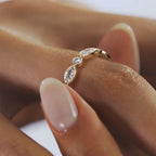 1.30CT Marquis & Round Cut Bezel Full Eternity Wedding Band