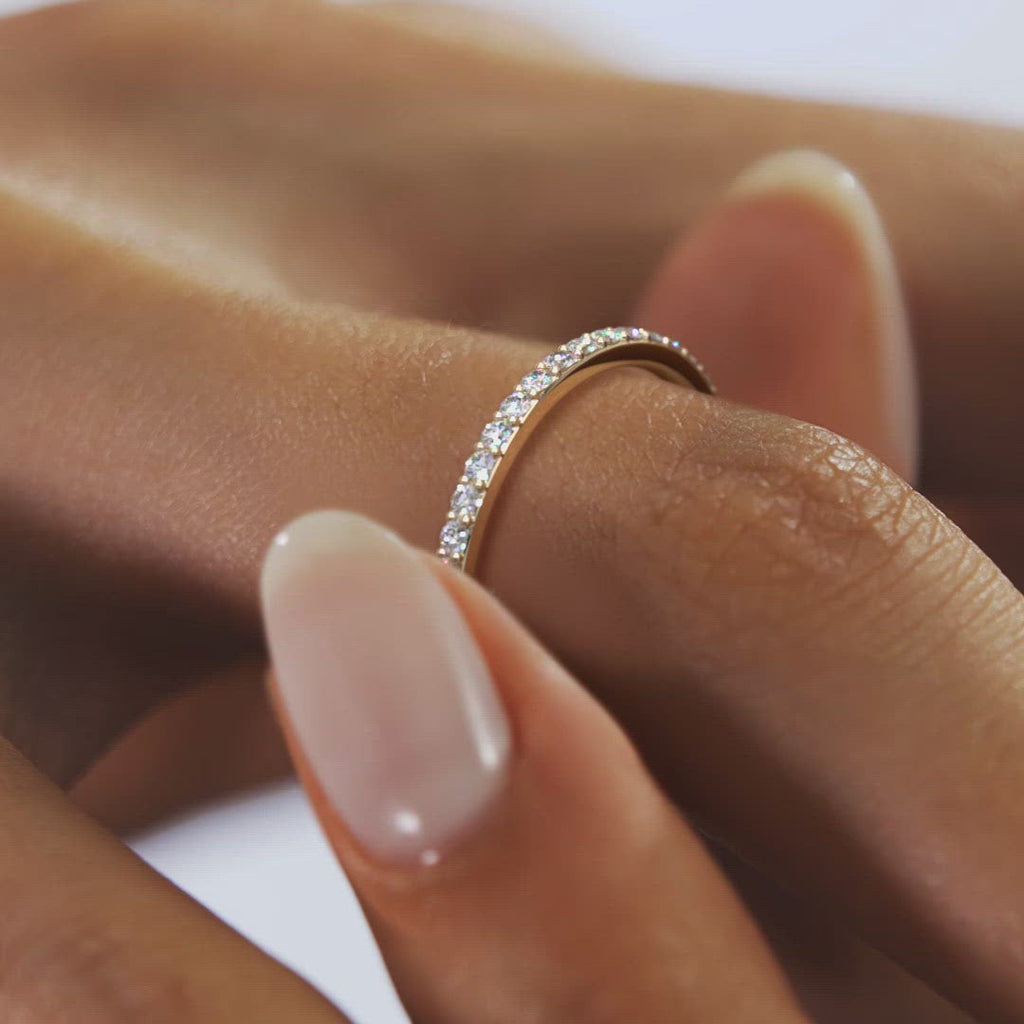 0.75CT Round Brilliant Cut Moissanite Full Eternity Wedding Band