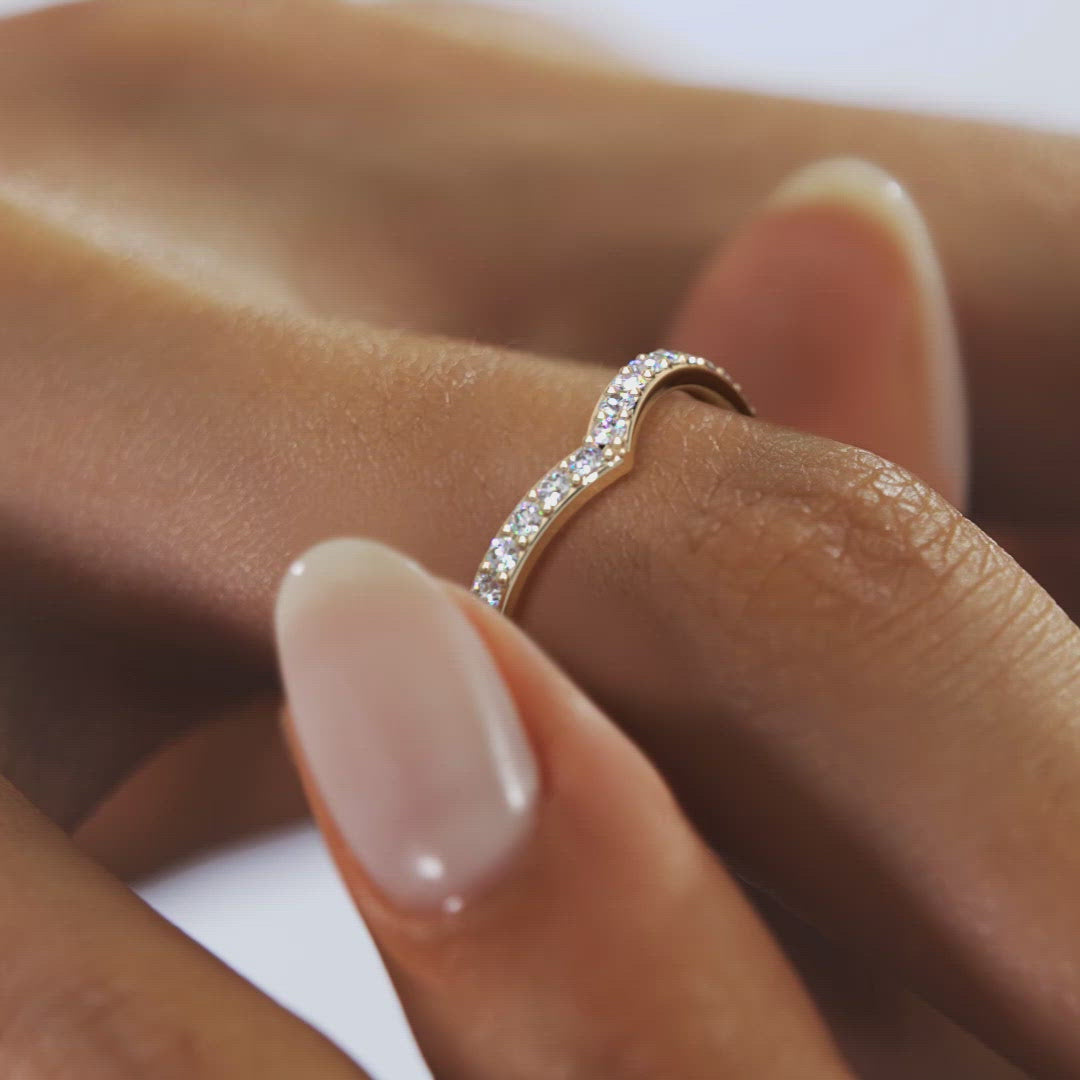 0.80CT Round Curved Full Eternity Unique Wedding Band
