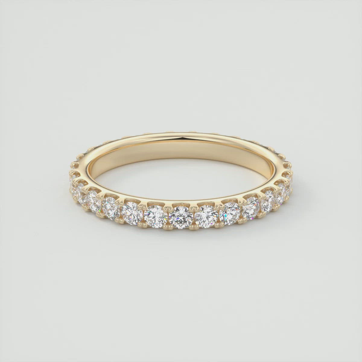 1.65CT Round Brilliant Cut Moissanite Full Eternity Wedding Band