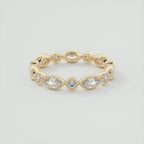 1.30CT Marquis & Round Cut Bezel Full Eternity Wedding Band