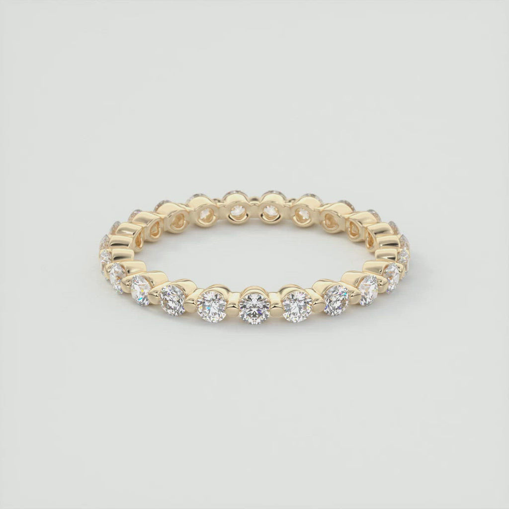 1.40CT Round Cut Moissanite Full Eternity Prong Wedding Band