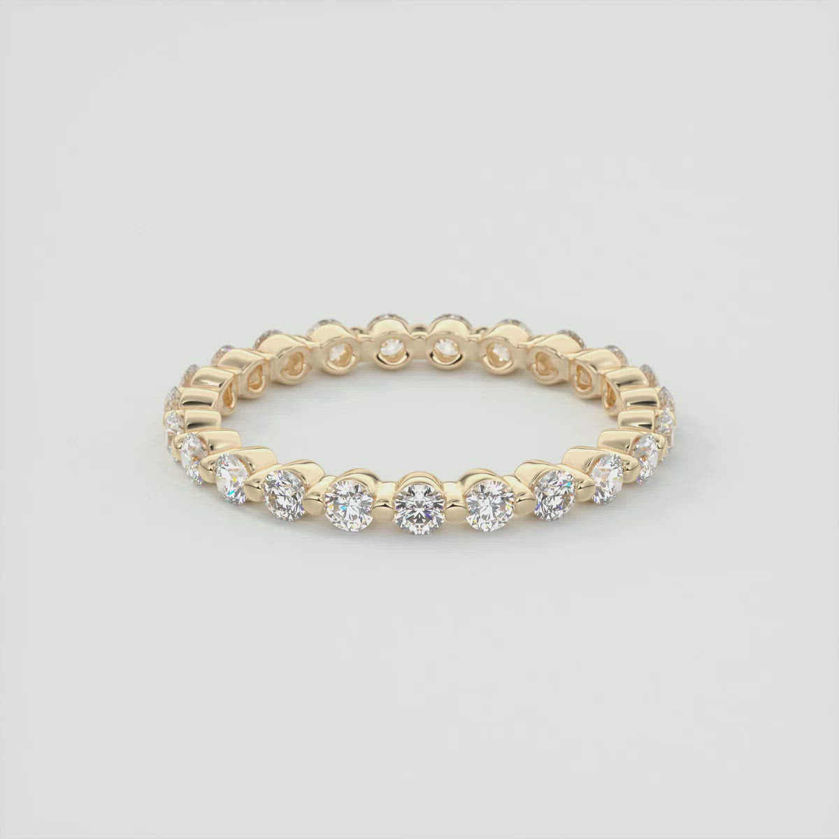 1.40CT Round Cut Moissanite Full Eternity Prong Wedding Band