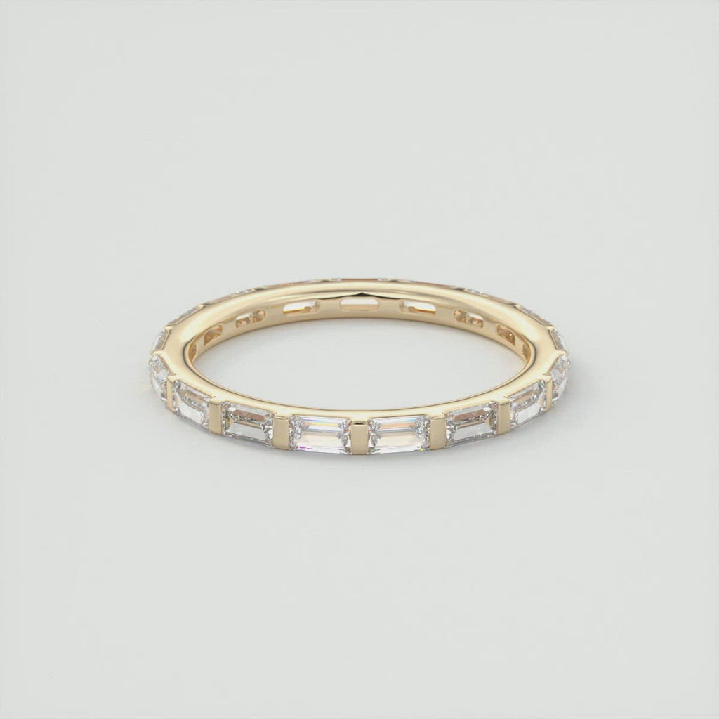1.30CT Baguette Moissanite Full Eternity Unique Wedding Band