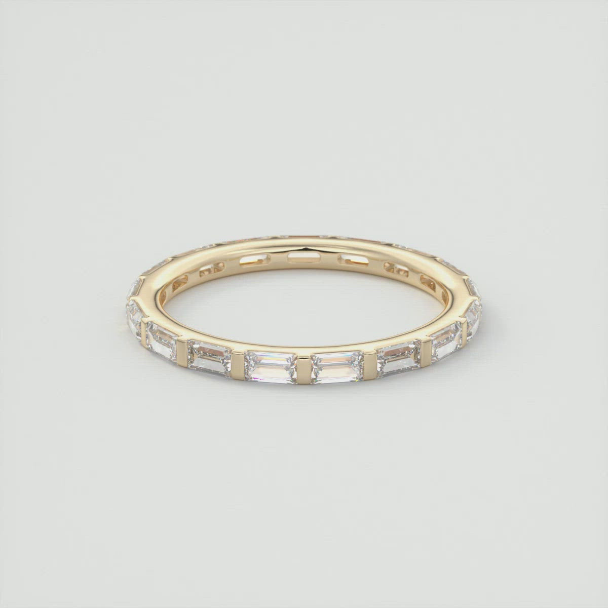 1.30CT Baguette Moissanite Full Eternity Unique Wedding Band