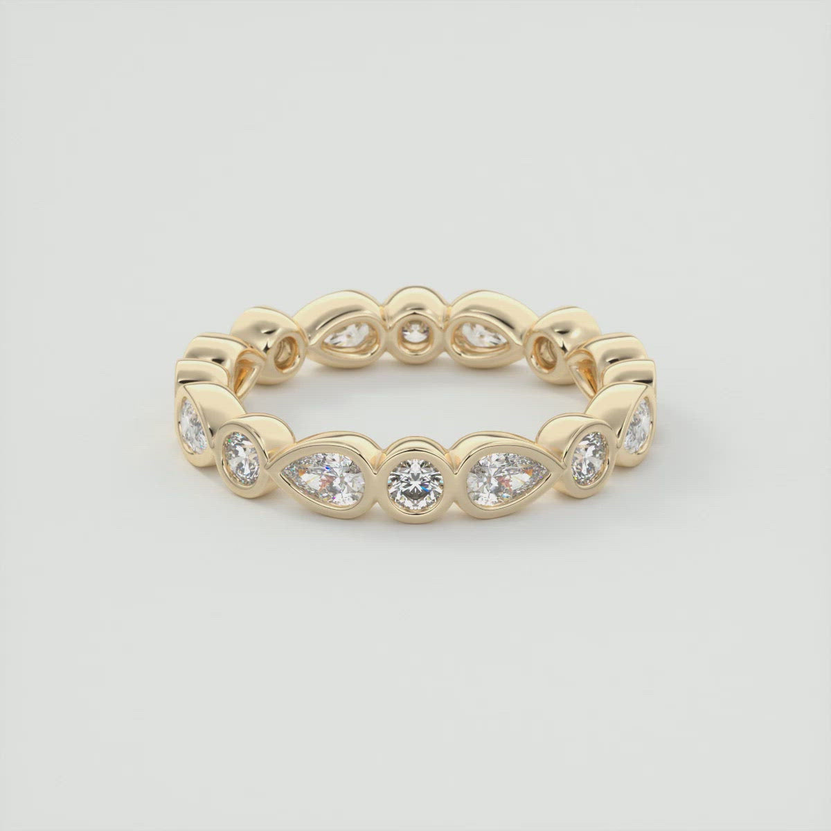 1.50CT Pear & Round Cut Moissanite Full Eternity Unique Wedding Band