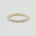 0.60CT Baguette Cut Moissanite Half Eternity Unique Wedding Band
