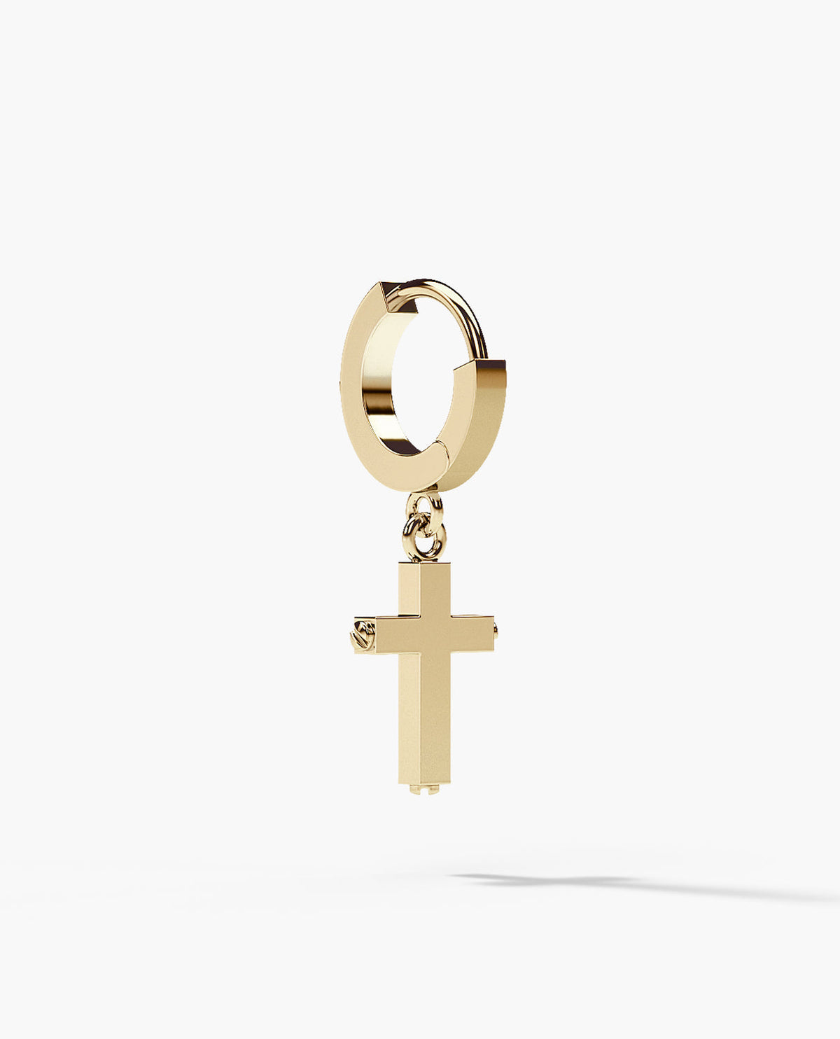 DANGLE Cross Gold Hoop Huggie Earring