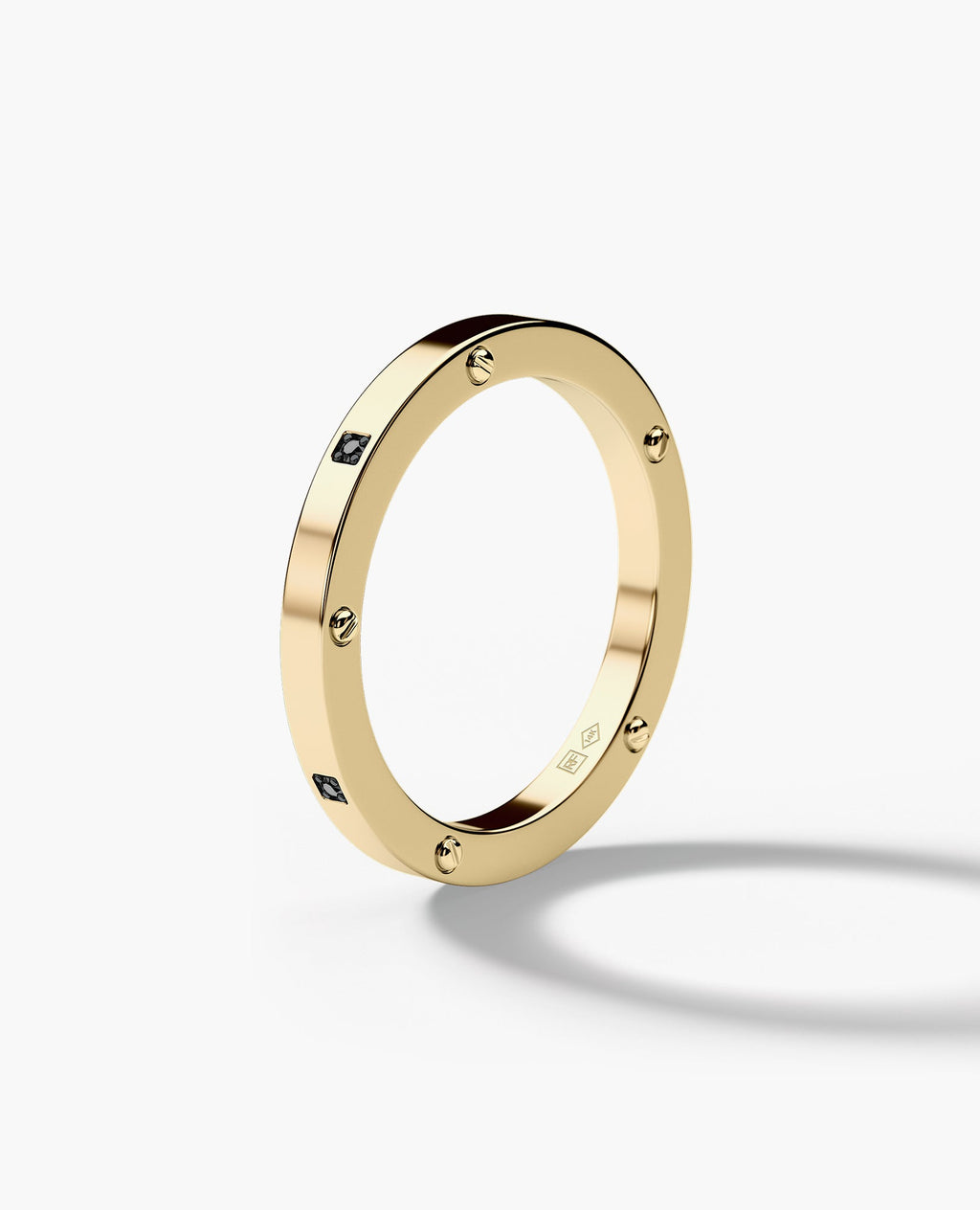 NORSE Gold Ring with 0.05ct Black Diamonds - 2.5mm