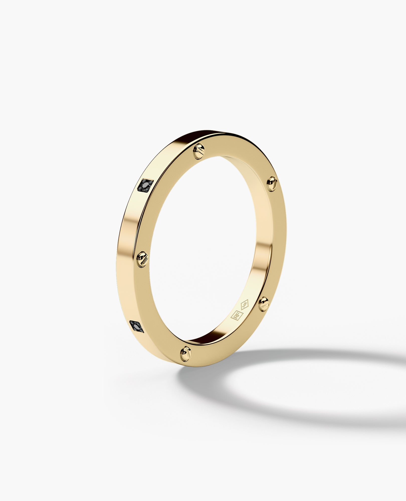 NORSE Gold Ring with 0.05ct Black Diamonds - 2.5mm