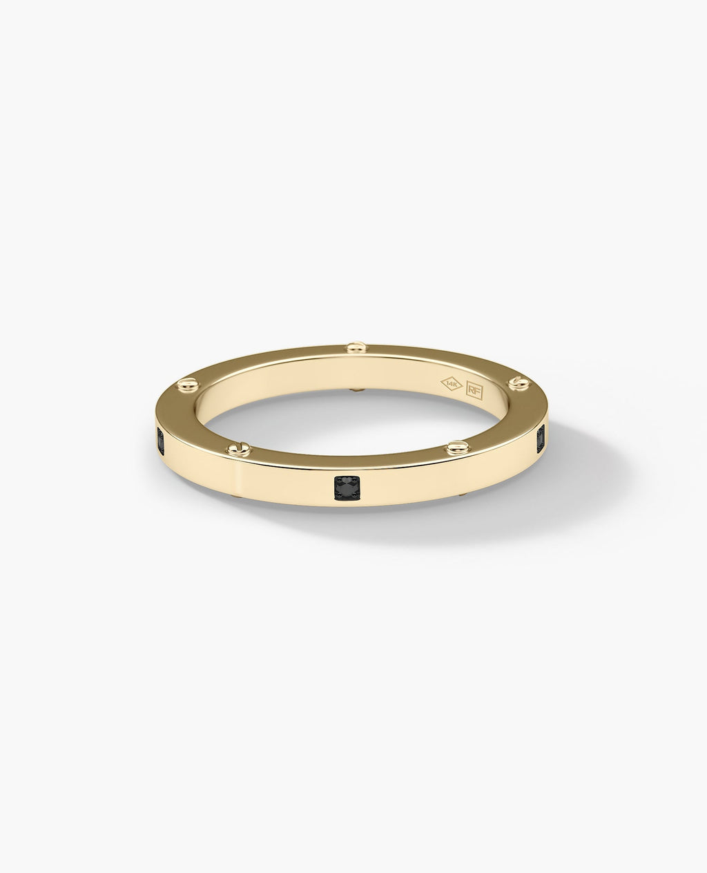 NORSE Gold Ring with 0.05ct Black Diamonds - 2.5mm