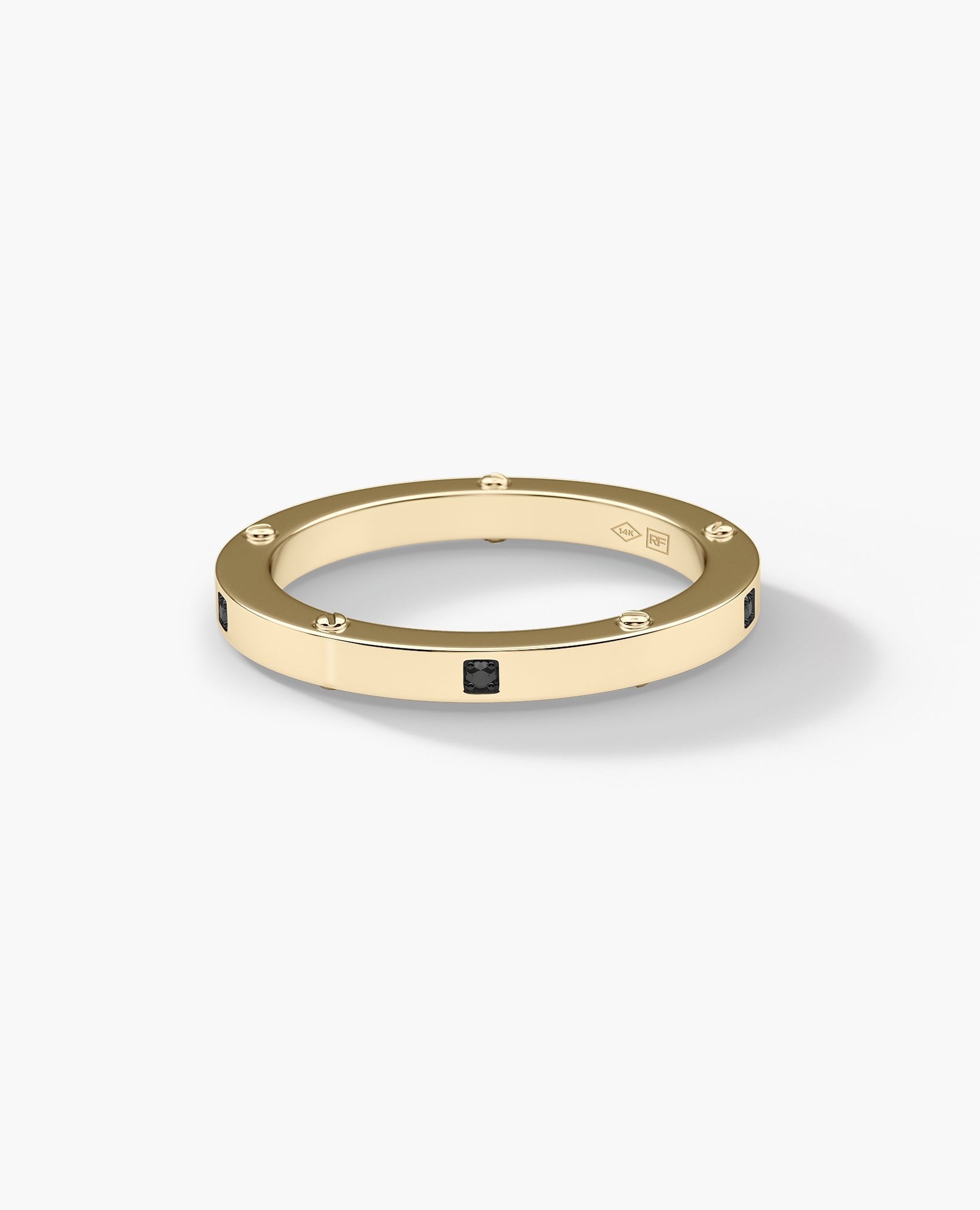NORSE Gold Ring with 0.05ct Black Diamonds - 2.5mm